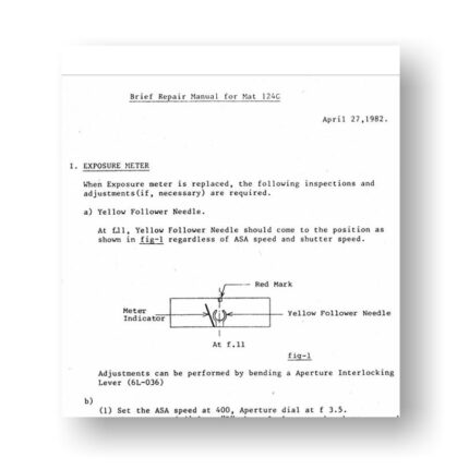 Yashica Mat-124 G Service Manual Assembling Chart Download