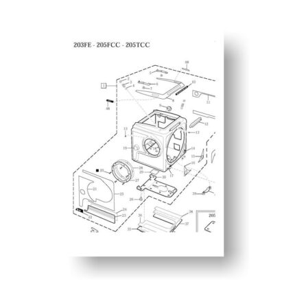 37-page PDF 1.09 MB download for the Hasselblad 203FE-205FCC-205TCC Parts List | Film Cameras