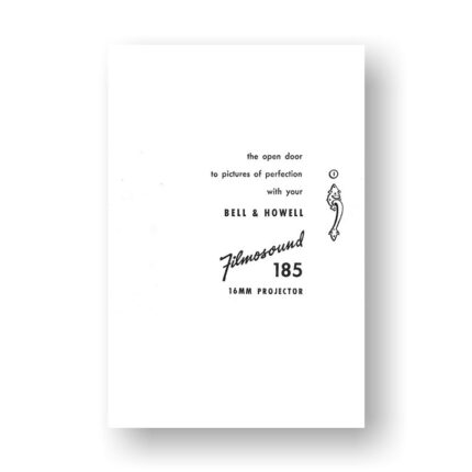 Bell & Howell Filmosound 185 Owners Manual