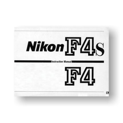 Nikon F4 F4s Owners Manual Download