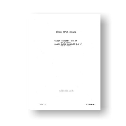 Canon 1-30807 Service Manual Parts List | Canonet G-III 17