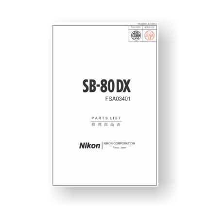 Nikon SB-80DX Parts List