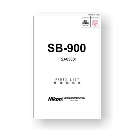 Nikon SB-900 Parts List