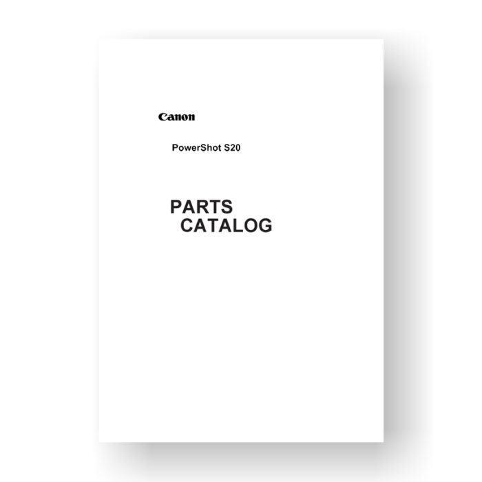 5-page PDF 89.1 KB download for the Canon S20 Parts Catalog | Powershot