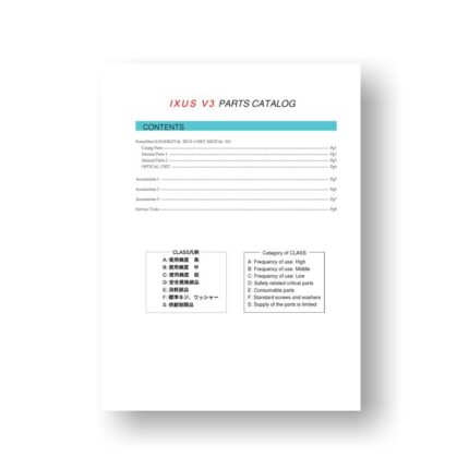Canon S230 Parts Catalog | Powershot