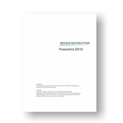 54-page PDF 1.66 MB download for the Canon SD10 Service Manual Parts Catalog | PowerShot