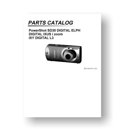 23-page PDF 2.51 MB download for the Canon SD30 Parts Catalog | PowerShot Digital