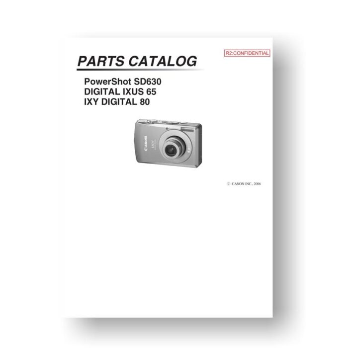 Canon SD630 Parts Catalog PowerShot Digital USCamera Downloads