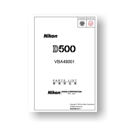 Nikon D500 Parts List Download