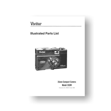 20-page PDF 332 KB download for the Vivitar 35EM Parts List | 35mm Compact