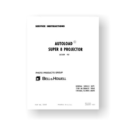 Bell & Howell 461 Service Manual Parts List | Super 8 Auto Load Projector