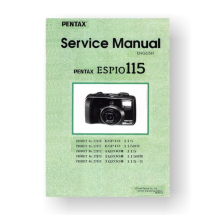 Pentax 27072 Service Manual Parts List | IQ-Zoom 115