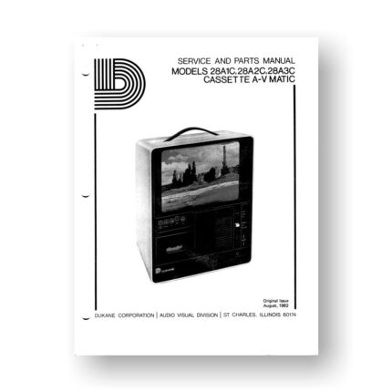Dukane 28A1C-28A2C-28A3C Cassette AV-Matic Service Manual Parts List PDF Download