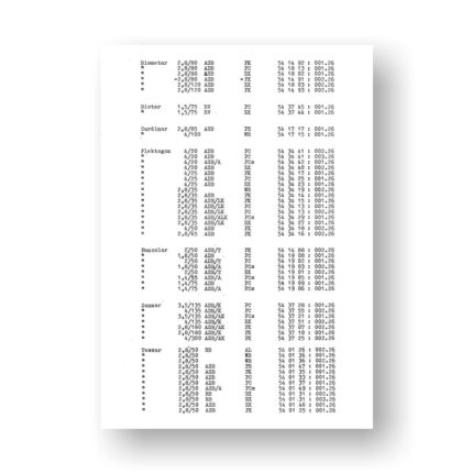 East German Lenses Service Information Manual