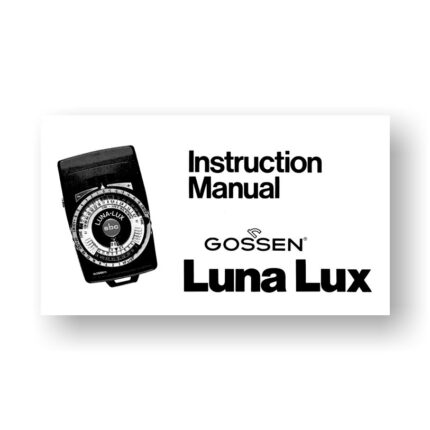 Gossen Luna-Lux Owners Manual