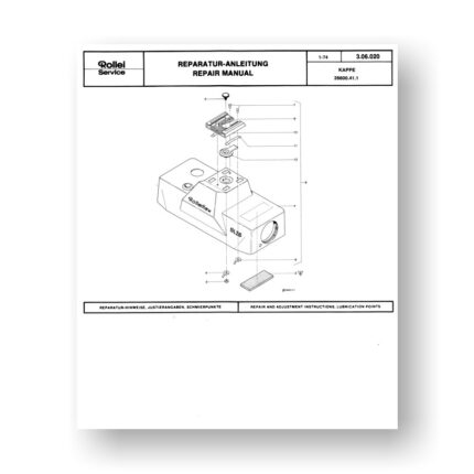Rollei SL26 Repair Manual Parts List
