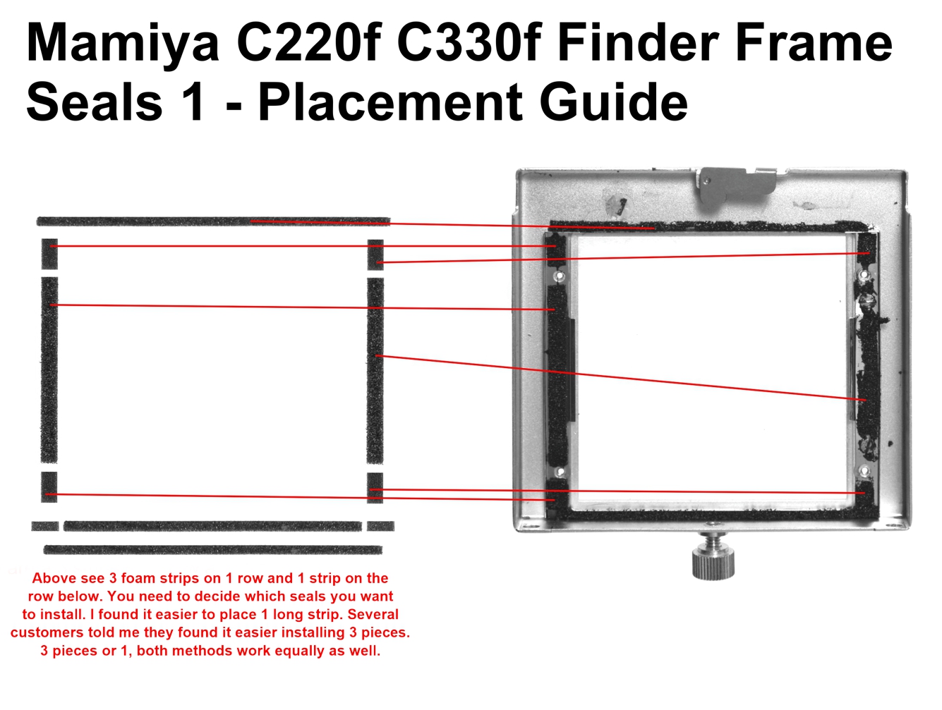 Mamiya C220F C330 Finder Frame Seals Style-1 